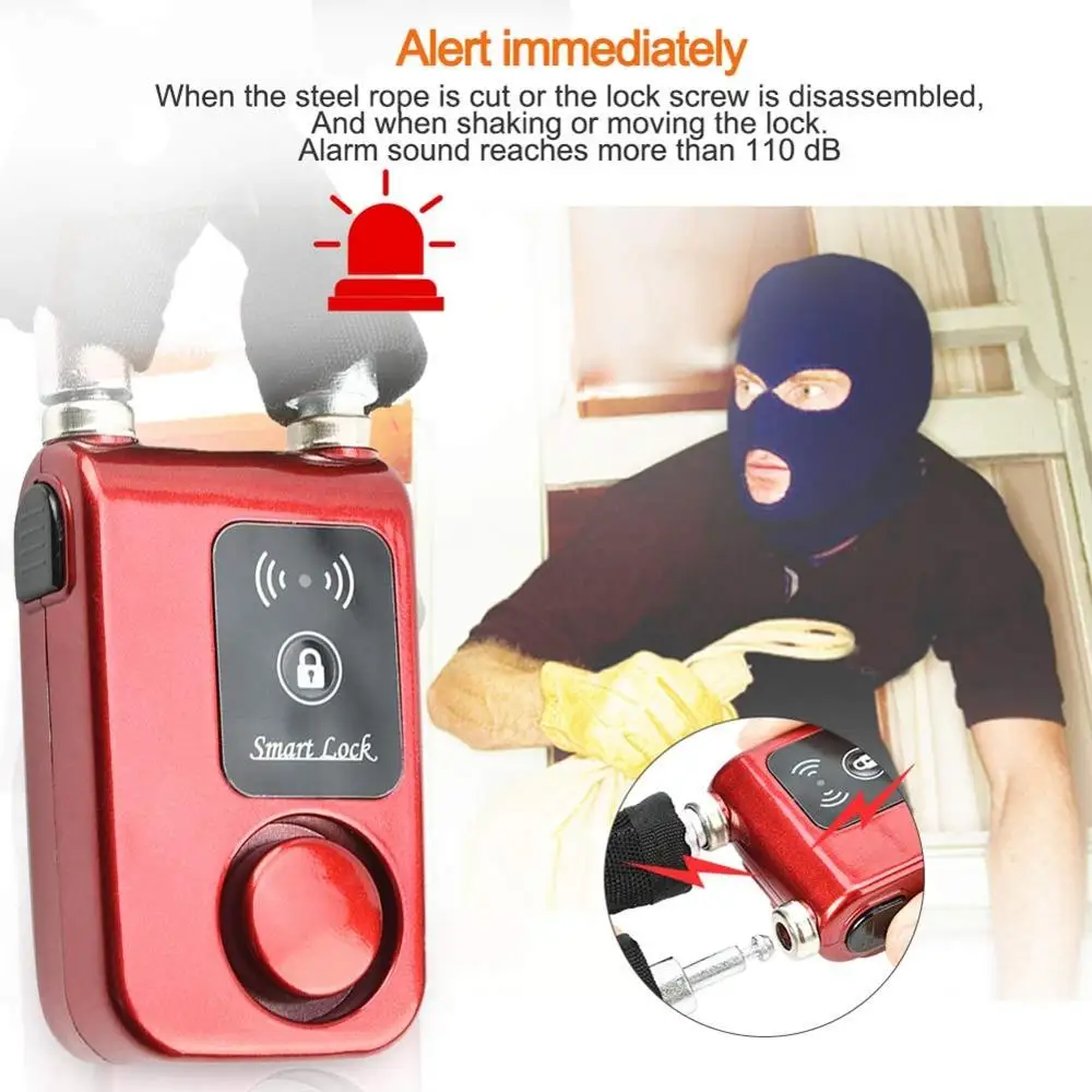 motorbike accessories thief protection electric bike scooter vibration alarm chain link fence locks burglar proof designs