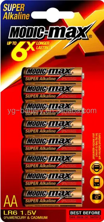 Супер щелочная батарея AA LR6
