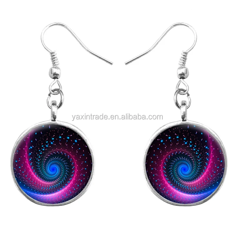 Hot sale on Alibaba mandala jewelry women fashion starry earrings vintage handmade glass earring
