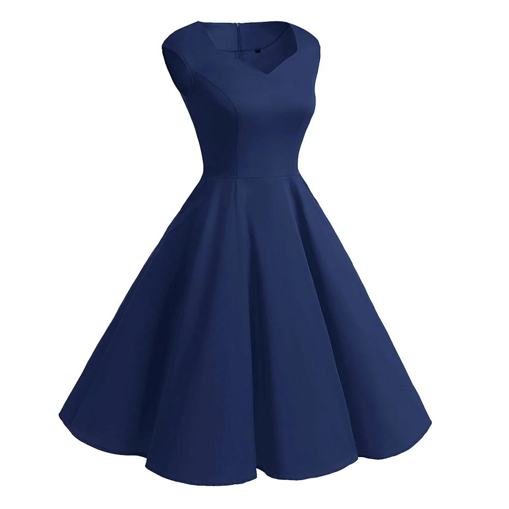 Hepburn Vintage Van V Collar Slim Elegant Black Skirt Pompom Dress Mini Red Dress Party Dress