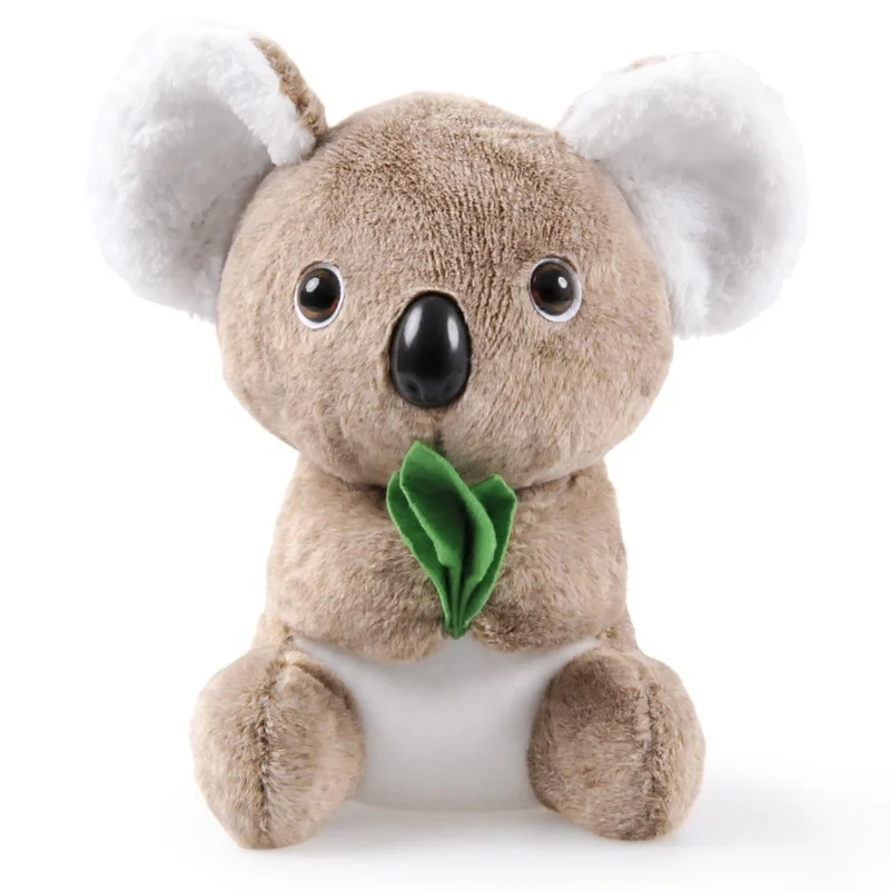 Plush Koala with Holding Green Leaf Newborn Toys Cute Stuffed Animal Koala Bear Toys