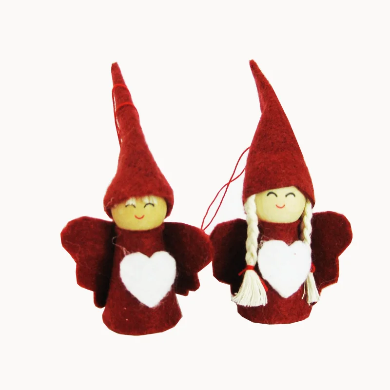 Handmade yarn knitted Christmas craft hanging santa doll christmas gnome doll christmas elf doll