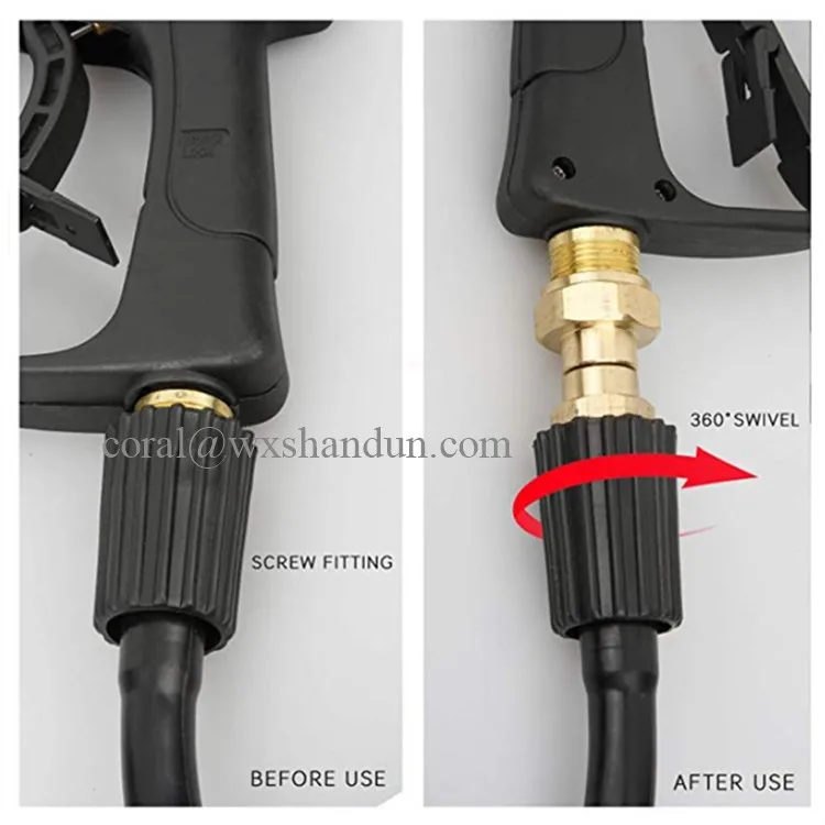 3000 PSI  Kink Free Gun to Hose Fitting, Anti Twist Metric M22 14mm Connection, Pressure Washer Swivel Joint