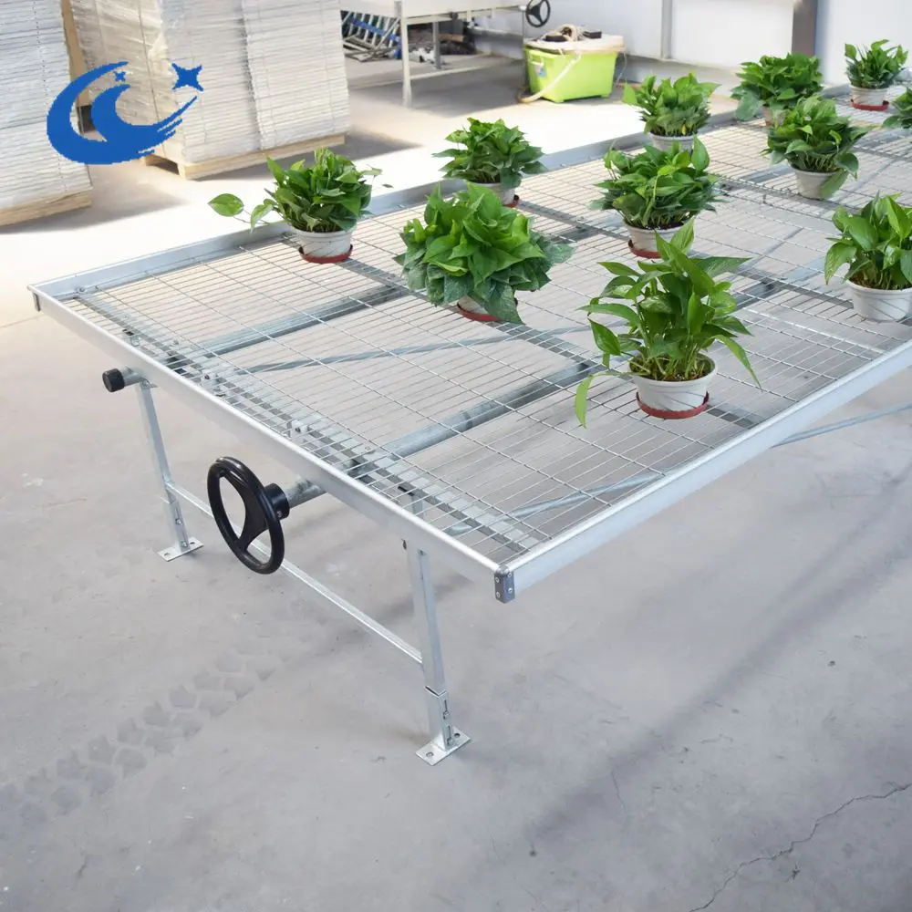 Hot Dipped Galvanized movable Greenhouse Seedbed benches Planting