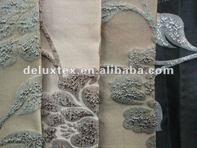 
Leaf pattern design print blackout curtain fabric 