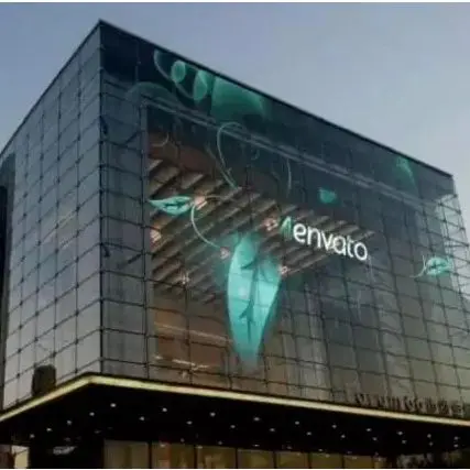 Full Color RGB LED Decorative Glass Transparent  Display Curtain Wall