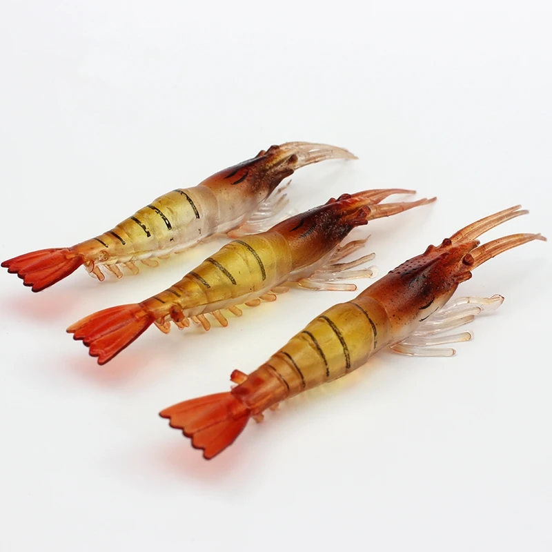 Squid Fishing Peche Tackle Fishing Accessories Artificial Bait 7cm 3.5g Silicone Lure Lifelike Prawn Soft Shrimp Fishing Lure