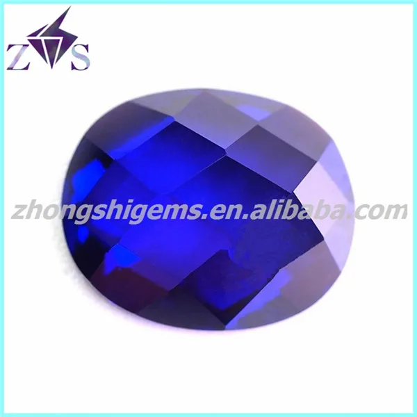 Dark Tanzanite Flat Bottom Synthetic Zircon Gems Price