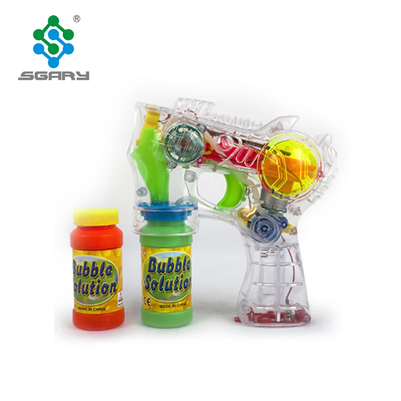 New arrival BO transparent musical space bubble gun with LED lights and bubble solution