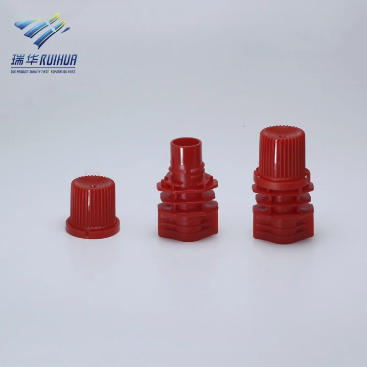 Red PE 8.6mm spout cap plastic for doypack making machine