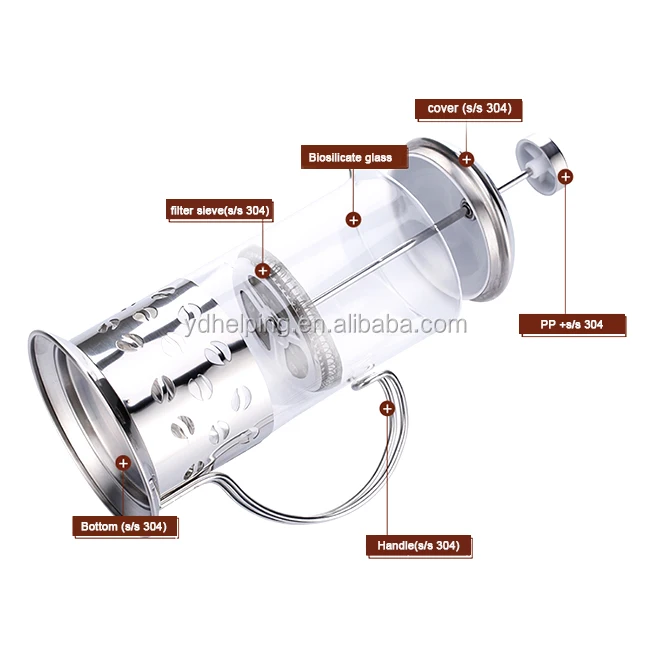 Espresso coffee foam maker french press coffee carafe glass tea brewer