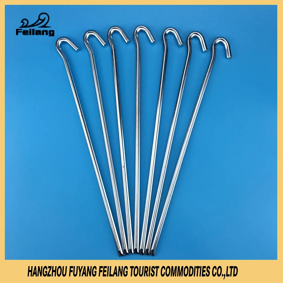 
Convex Type Question Mark Shaped Tent Pegs Camping Accessory Steel Wire Half Round Garden Stake 