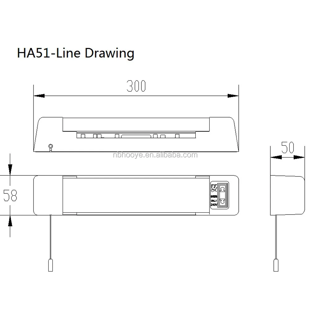 
Chrome 300mm long 5W led hotel use bathroom mirror light with UK and EU shaver socket 