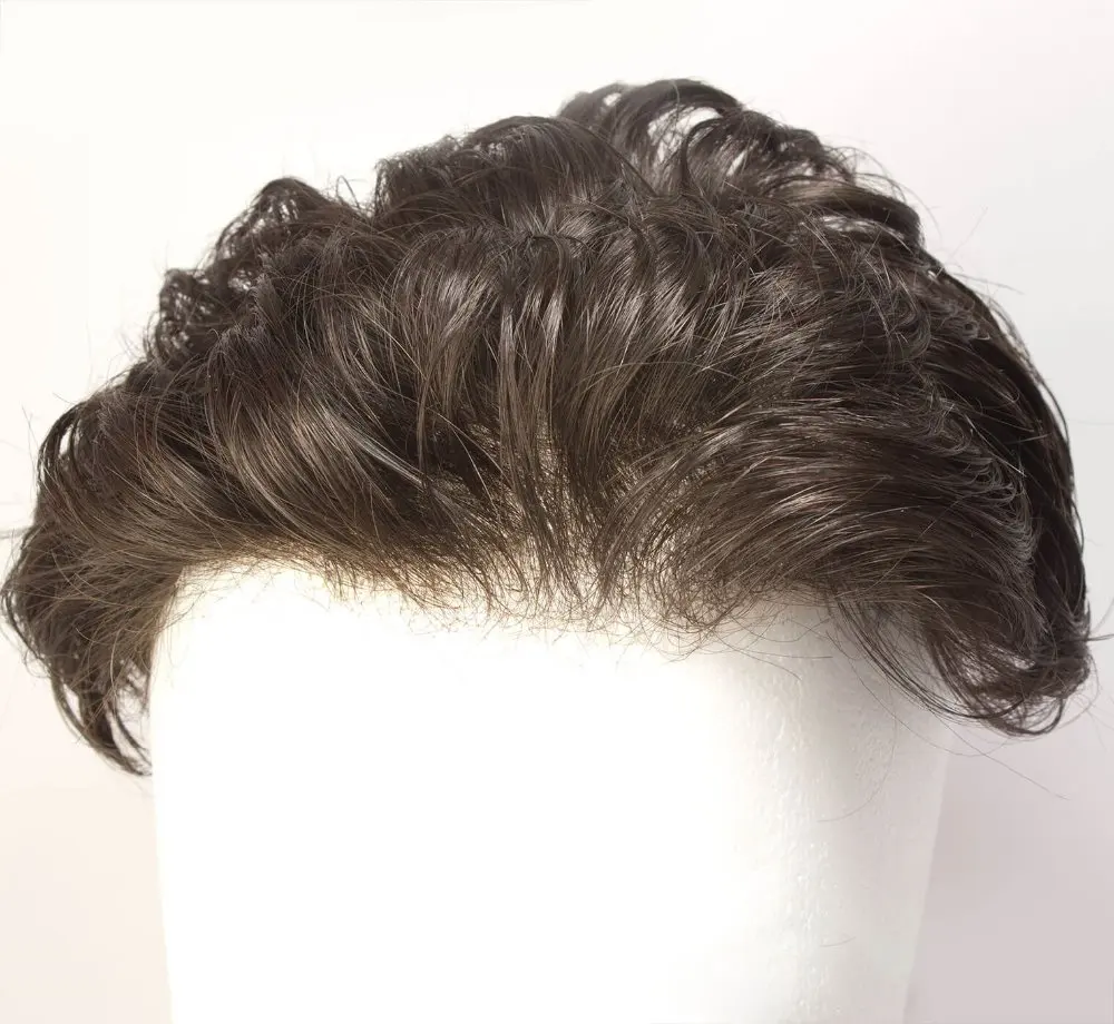 
natural looking ultra thin skin V-loop human hair prosthesis for men 