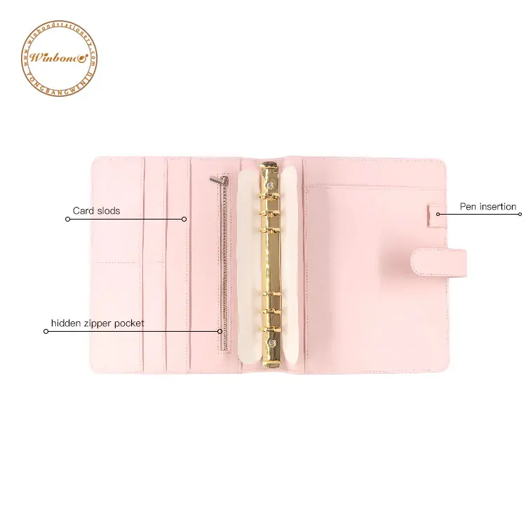Customized Pu Binder Leather Zippers Budget Binders Simplea5 Budget Binder With Zipper Envelopes