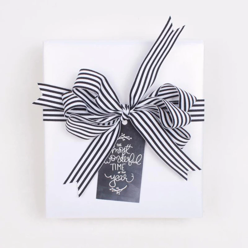 
Hot Selling 100% Polyester Red Black and White Striped Grosgrain Ribbon 