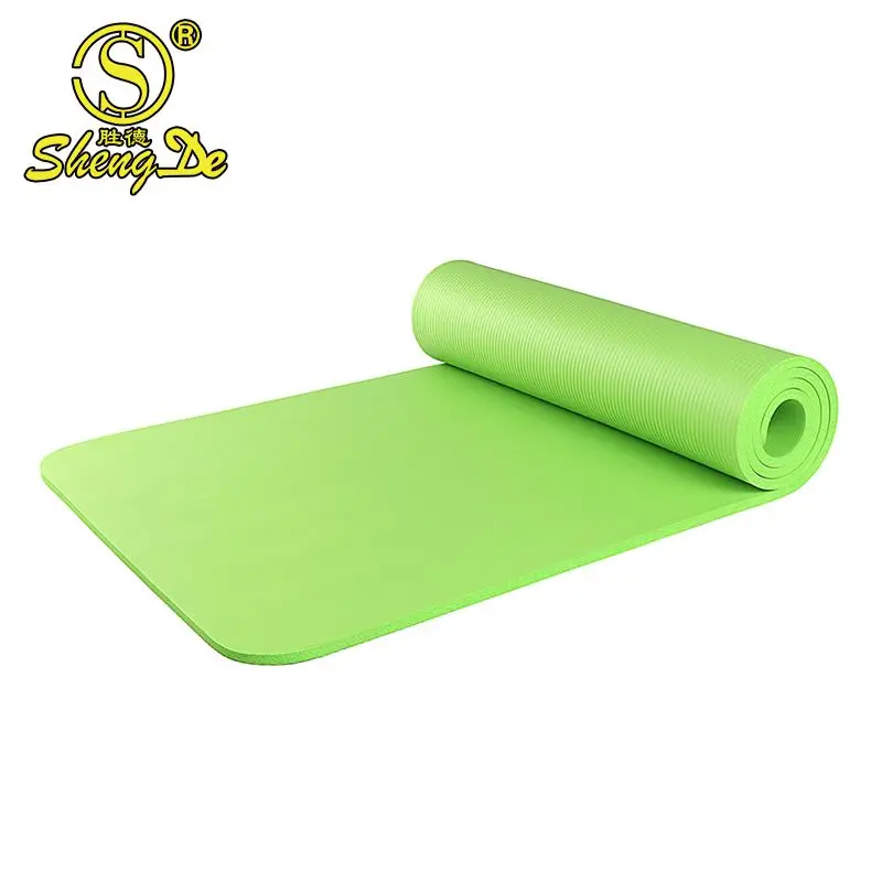 Wholesale Extra Thick Fitness 15mm 10mm Green NBR Yoga Mat