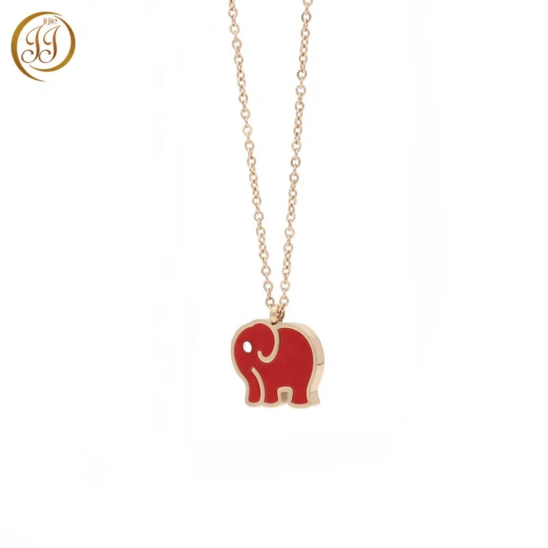 
Cheap Girls Jewellery Cheap Cute Simple Rose Gold Elephant Necklace In Stainless Steel 