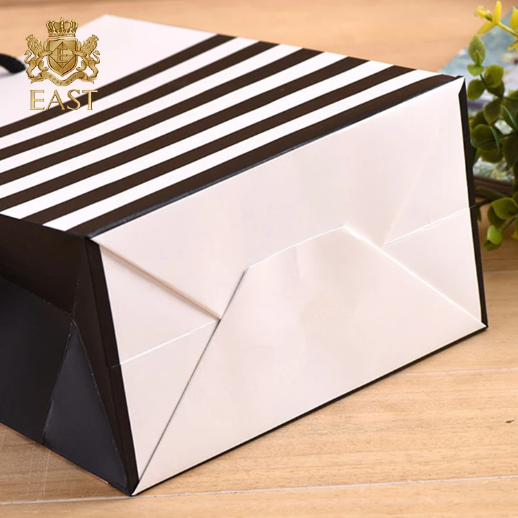 2021 Full Color Printed Striped Design Water Resistant Carrier Gift Paper Bag,paper bag making machine price