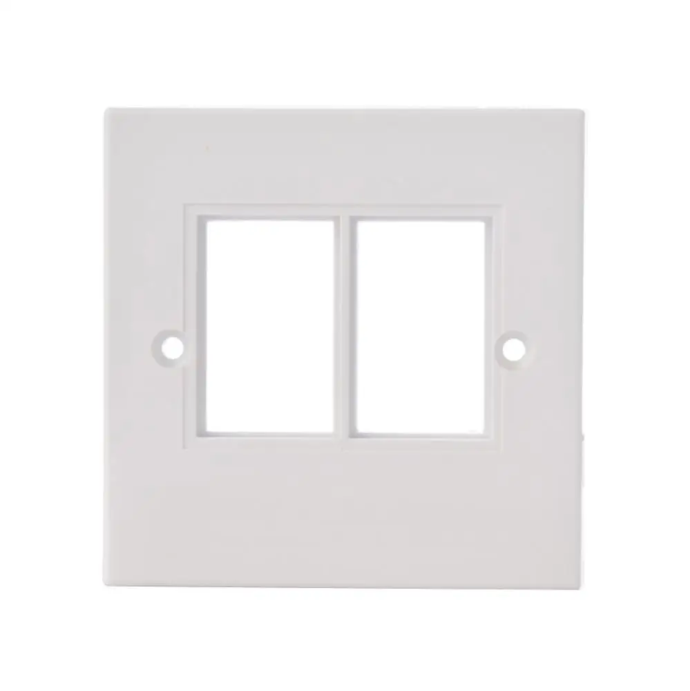 UK Type 2 Port Square Network Module Rj45 Rj11 Fiber Optic Faceplate Jbfp25-2--b-faceplate Rj45 UK Face Plate 86x86mm CN;ZHE