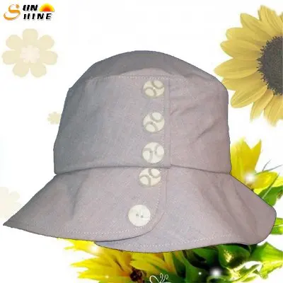 100% Cotton Sun Block Bucket Canvas and Denim Material for Female Adults for Beach Outdoor Travel Sports Shopping Four Seasons