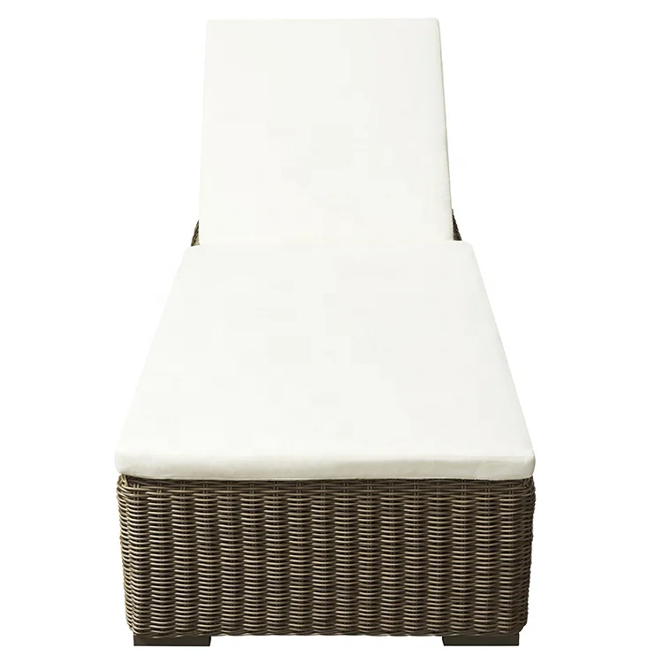 Outdoor Furniture Modern Wicker Sunbed Patio Rattan Sun Lounger Chair