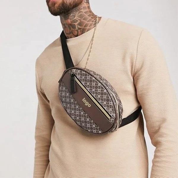 
2019 High Quality Vintage Ladies Printed Fanny Pack Custom Leather Waist Bag For Men 