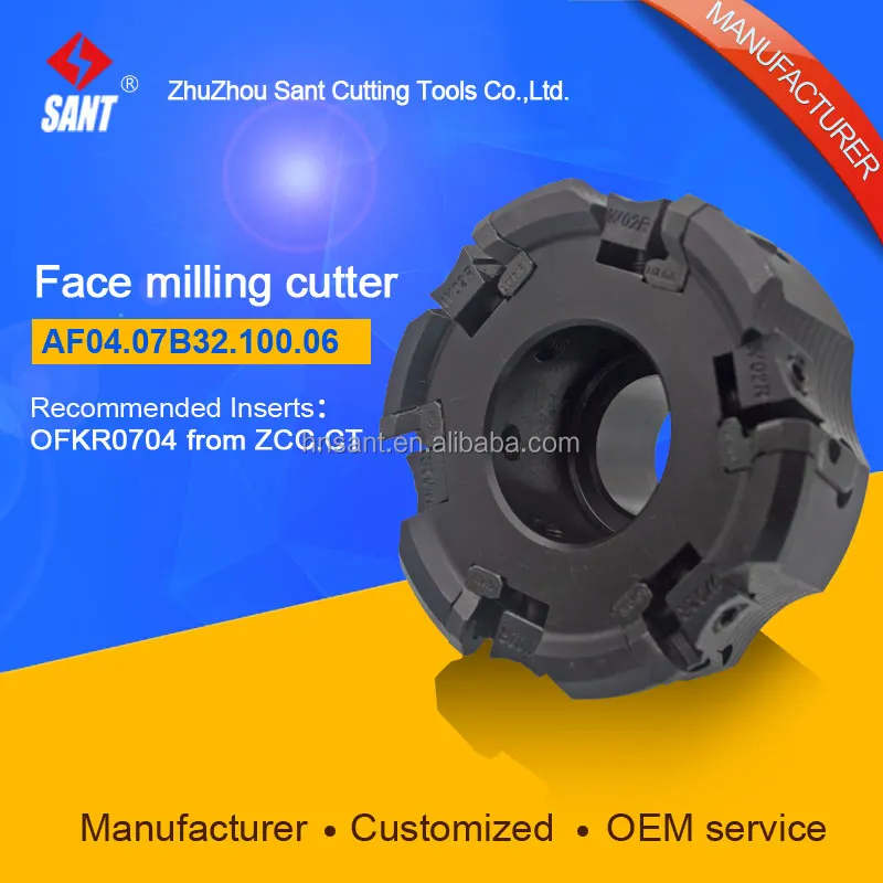 AF04.07B32.100.06 indexable face milling cutter for metal cutting matched carbide inserts from Zhuzhou Sant