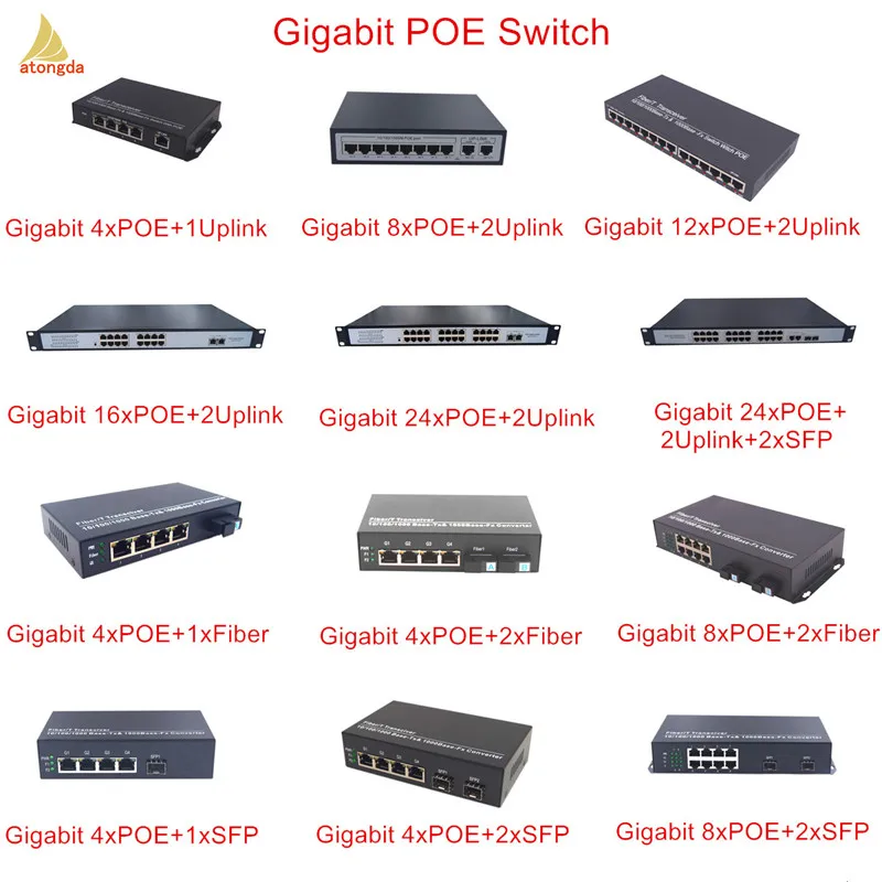 16 / 24 / 48 port Gigabit POE Ethernet optical fiber switch Manufactures