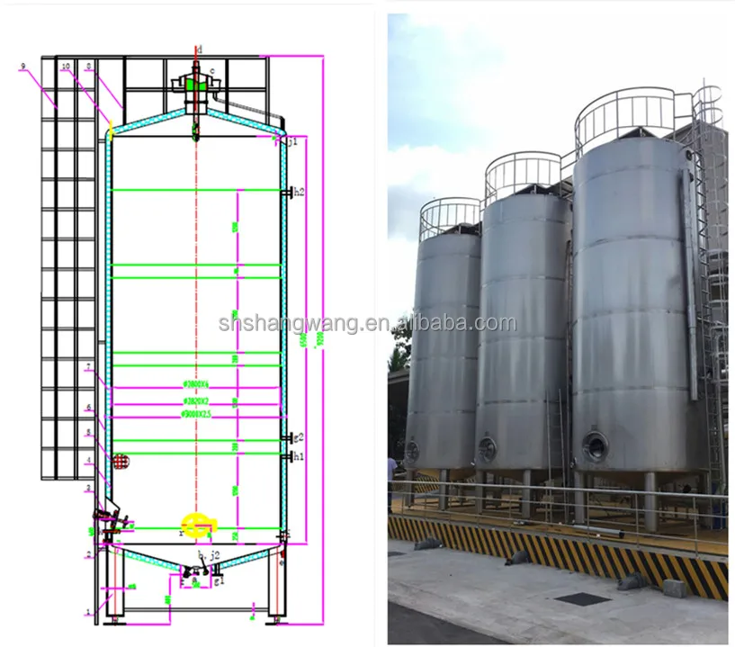 50000L milk storage tank/large outdoors milk silo/large storage tank