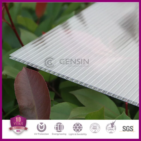 
4mm/6mm Translucent Double Skin Polycarbonate Hollow Sheet 100% Makrolon PC Resin UV Protector 2100mm x 5800mm/6000mm/11800mm 