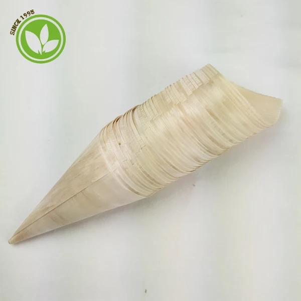 
Quality Good Price Disposable Wooden Cone for Nuts and Snacks 