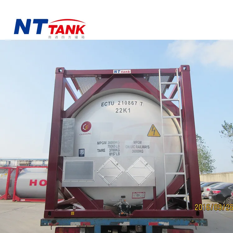 Stainless steel transport rubber lined iso hcl iso tank container