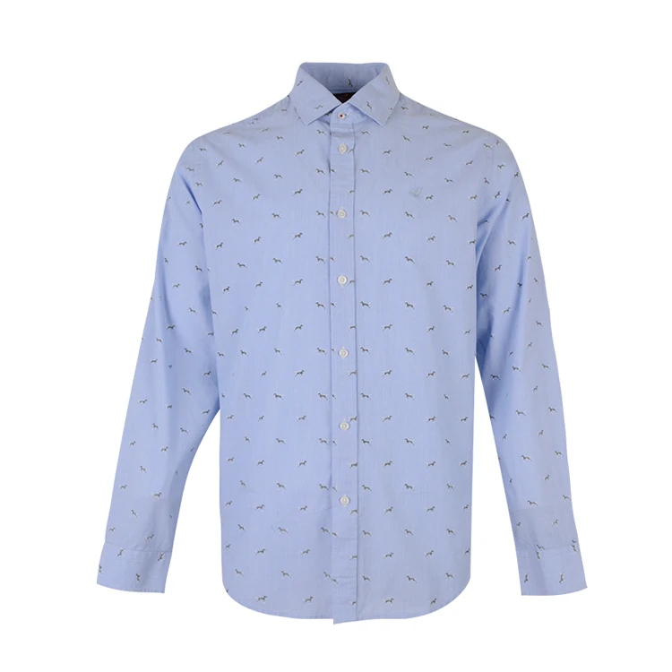 New arrival poplin cotton printed button up wholesale black formal shirts for men