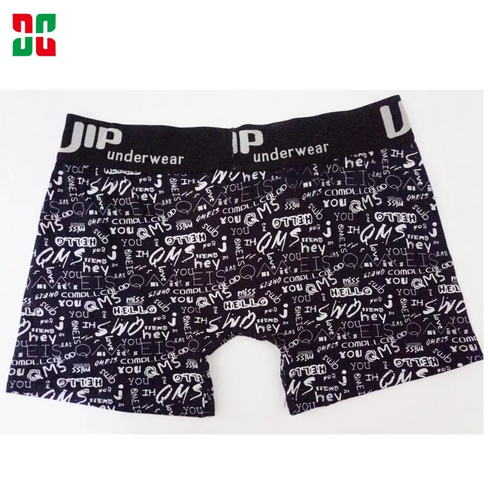 South America Customer logo Printing Men Boxer Cotton Sexy Underwear