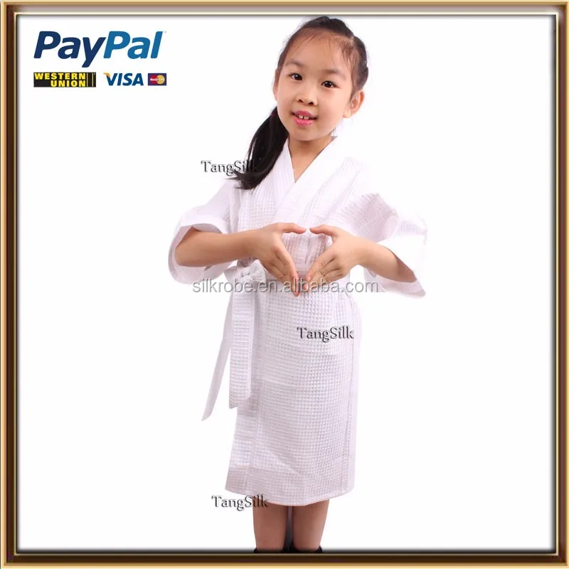 
Kimono Style children waffle bath robe 