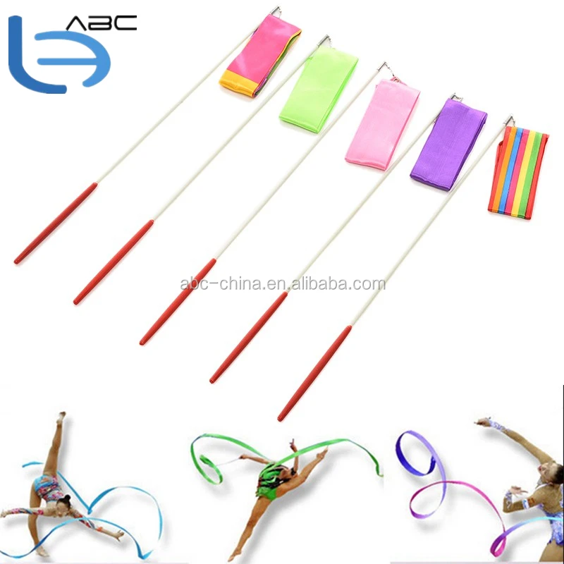 
Newly Design Dance Ribbon Gym Rhythmic Gymnastics Rod Art Ballet Twirling Stick 4m 