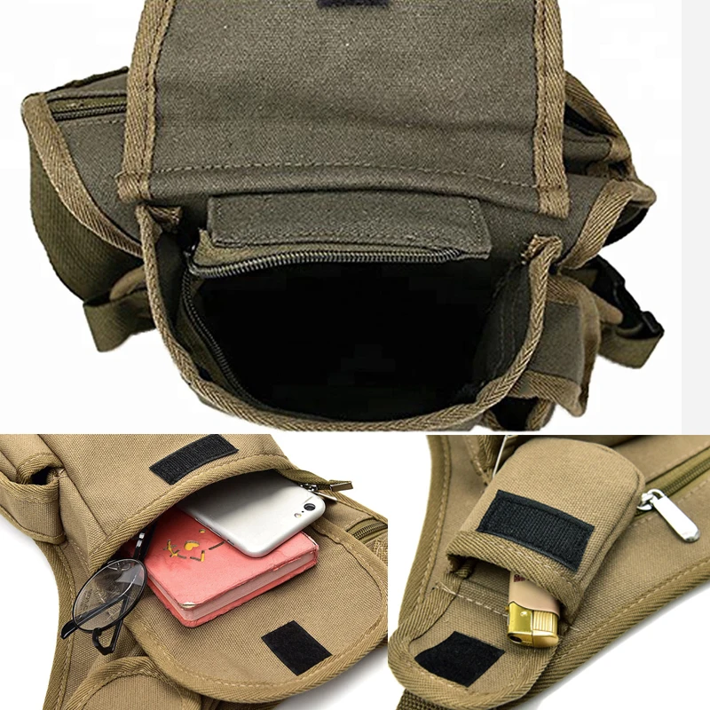 
Hunting Fanny Pack Waist Bag Belt Canvas Men Tactical Motorcycle Drop Leg Bag 