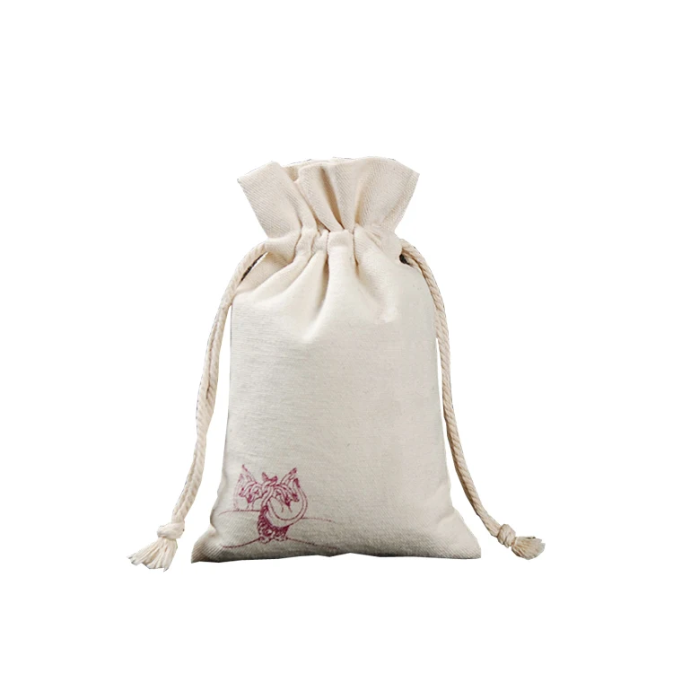 
cheap muslin small cotton drawstring bag 