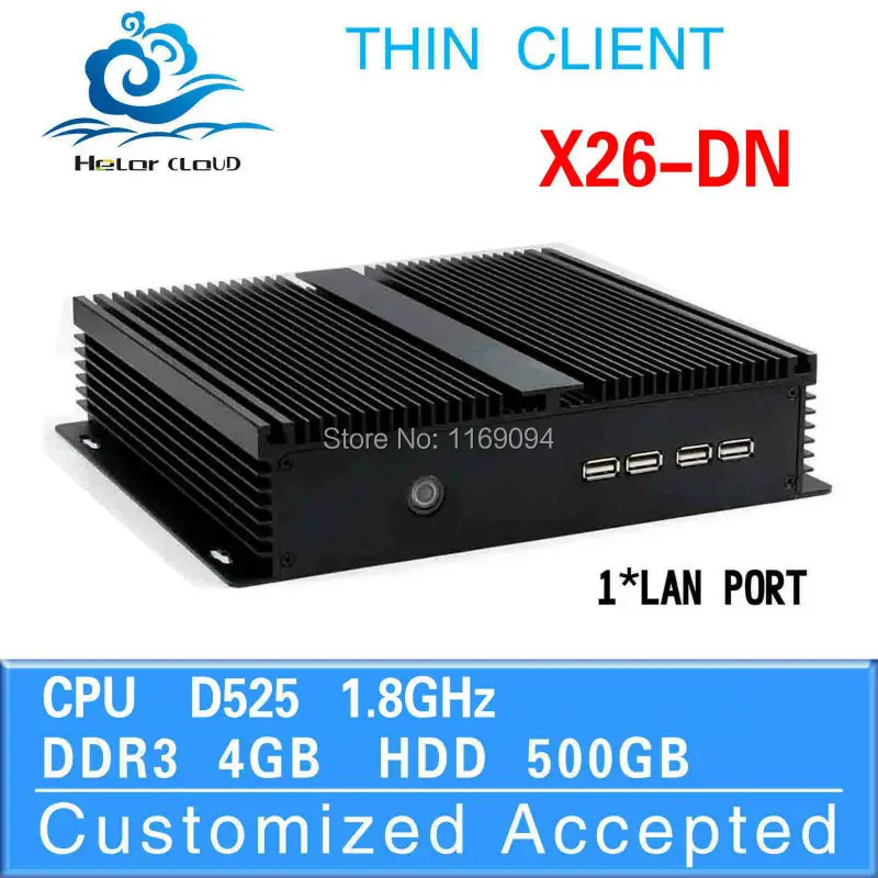Promotional price Various Colors family computer htpc fanless mini pcs X26 DN D525 4G ram