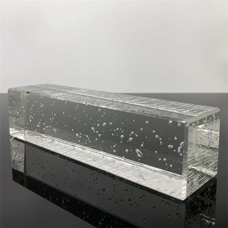Glass Bricks with Bubbles Factory for Home House Decoration Solid Glass Block