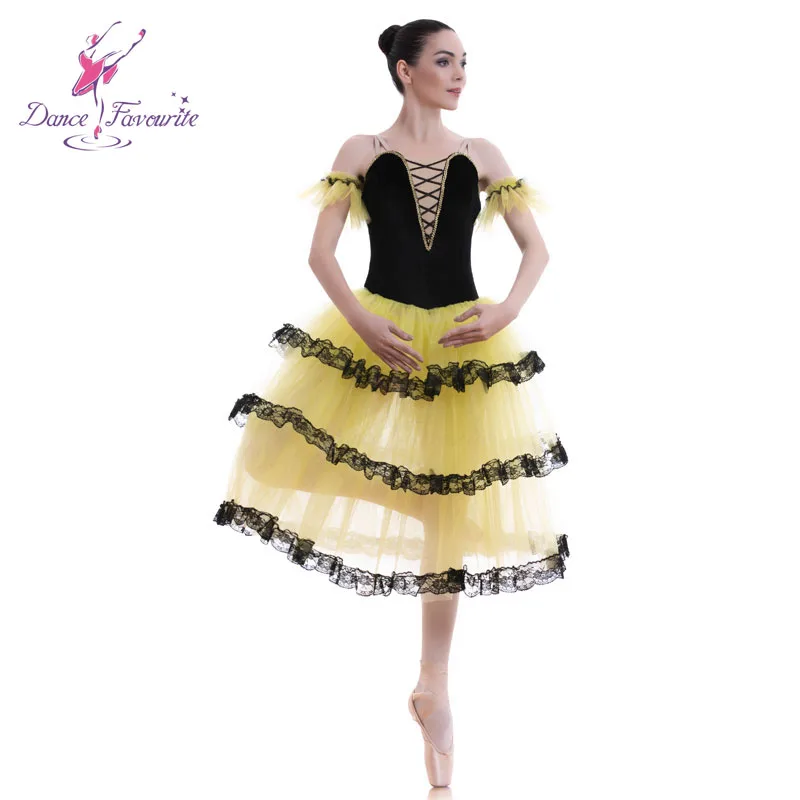 Романтическое Многоярусное платье-пачка для взрослых и девушек, красное испанское балетное длинное платье-пачка для танцев, костюмы для выступлений, 18004