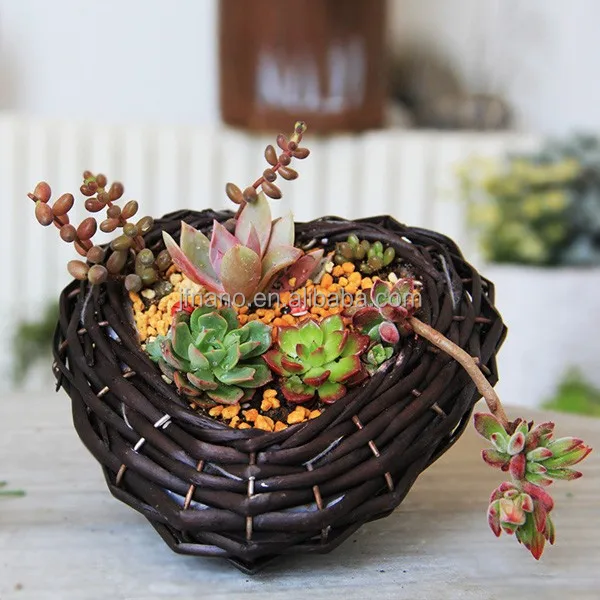 Главная дизайн ручной работы сердца форма плетеные корзины для растений