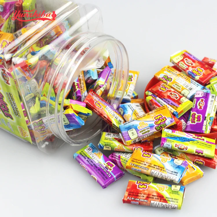 
4cm mini Bubble Gums with tattoo paper in jar 