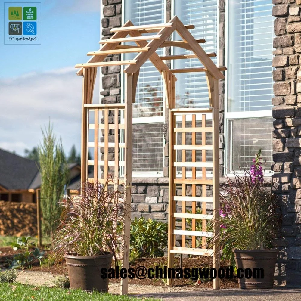 Wood Arbor Arch Trellis Wooden Garden Arbor Wedding Climbing Planting Garden Patio Greenhouse Bridal Party Decoration