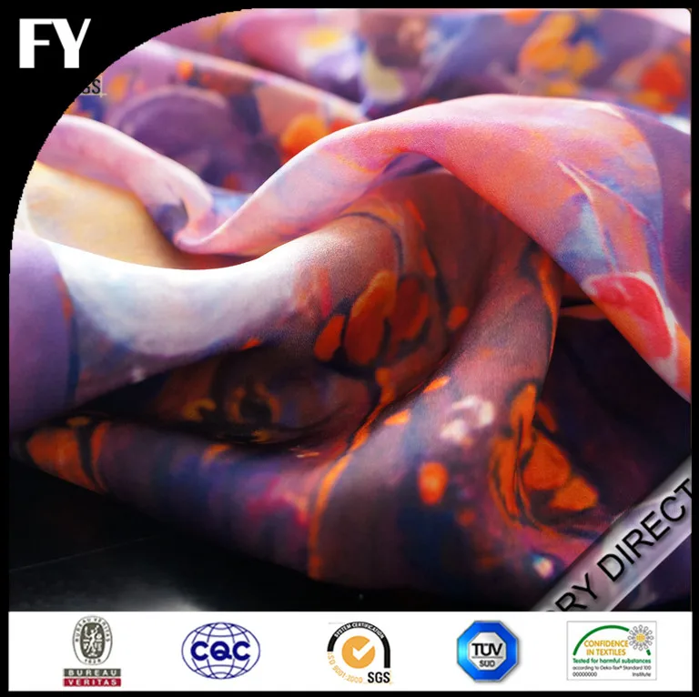 hot sale pure silk crinkle chiffon fabric for digital print