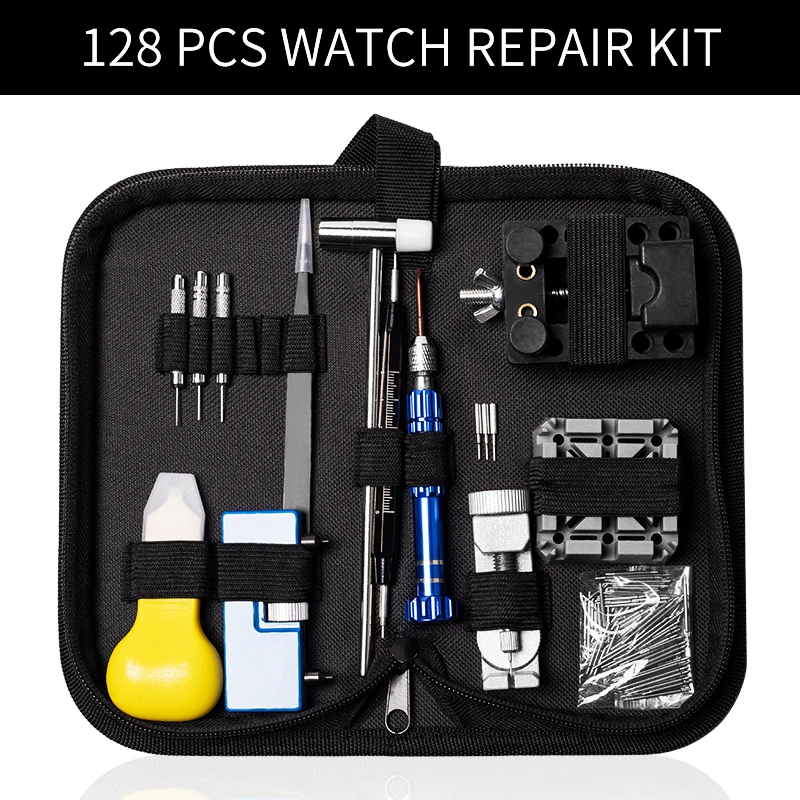 Best selling professional 128 PCS watch repair tool kit  with carrying bag