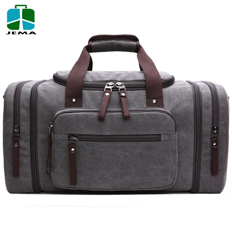 Unisex Canvas Travel mens duffel bag Weekend Bag with Strap