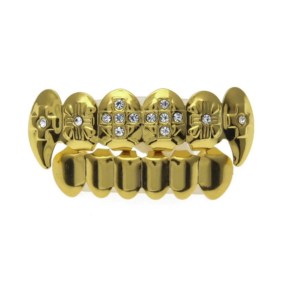 Queena Dental Grills Jewelry Hip Hop Teeth Grillz Inlay Rhinestone Teeth Grills