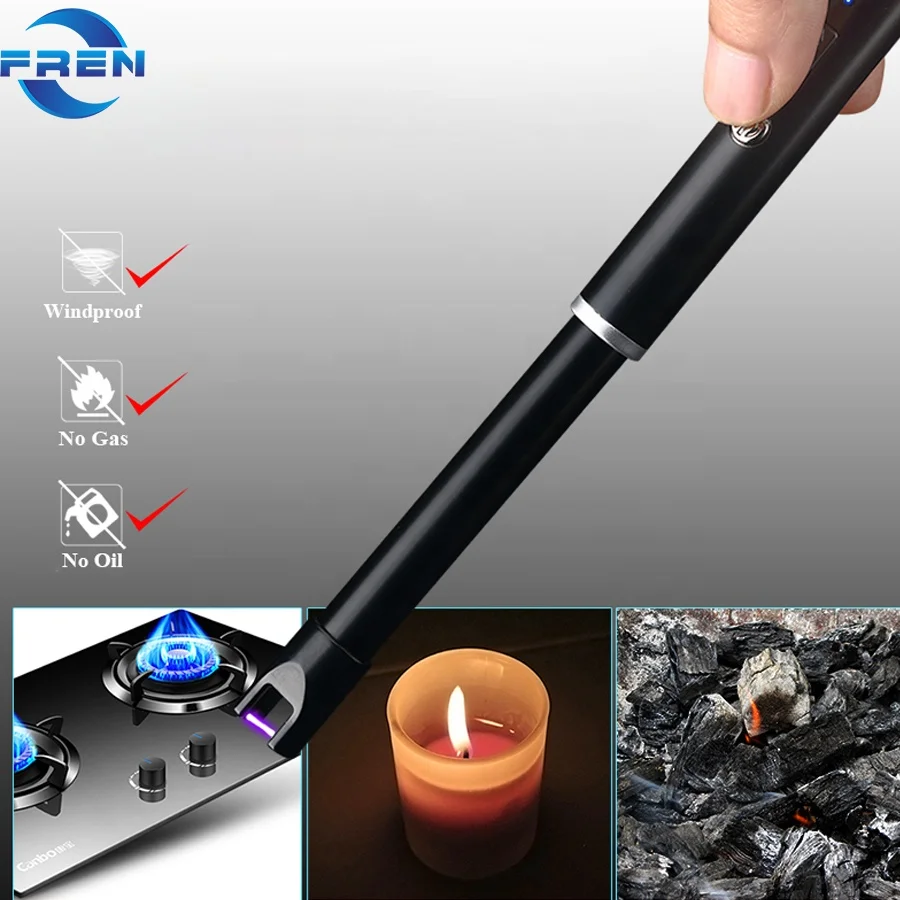 
High Quality Custom Long Stick Plasma Candle Lighter/Electric BBQ Lighter/USB Arc Kitchen Lighter 